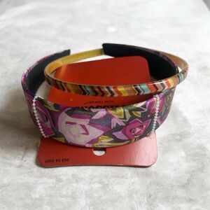 Missoni Purple Floral and Multicolor Chevron Headband Set